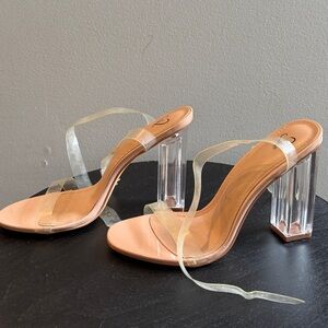 Windsor Clear Strap Nude Heels